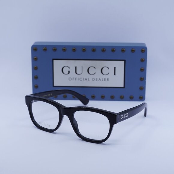 Gucci GG1796O 001 Square Eyeglasses - Shiny Black 52mm - Picture 1 of 9